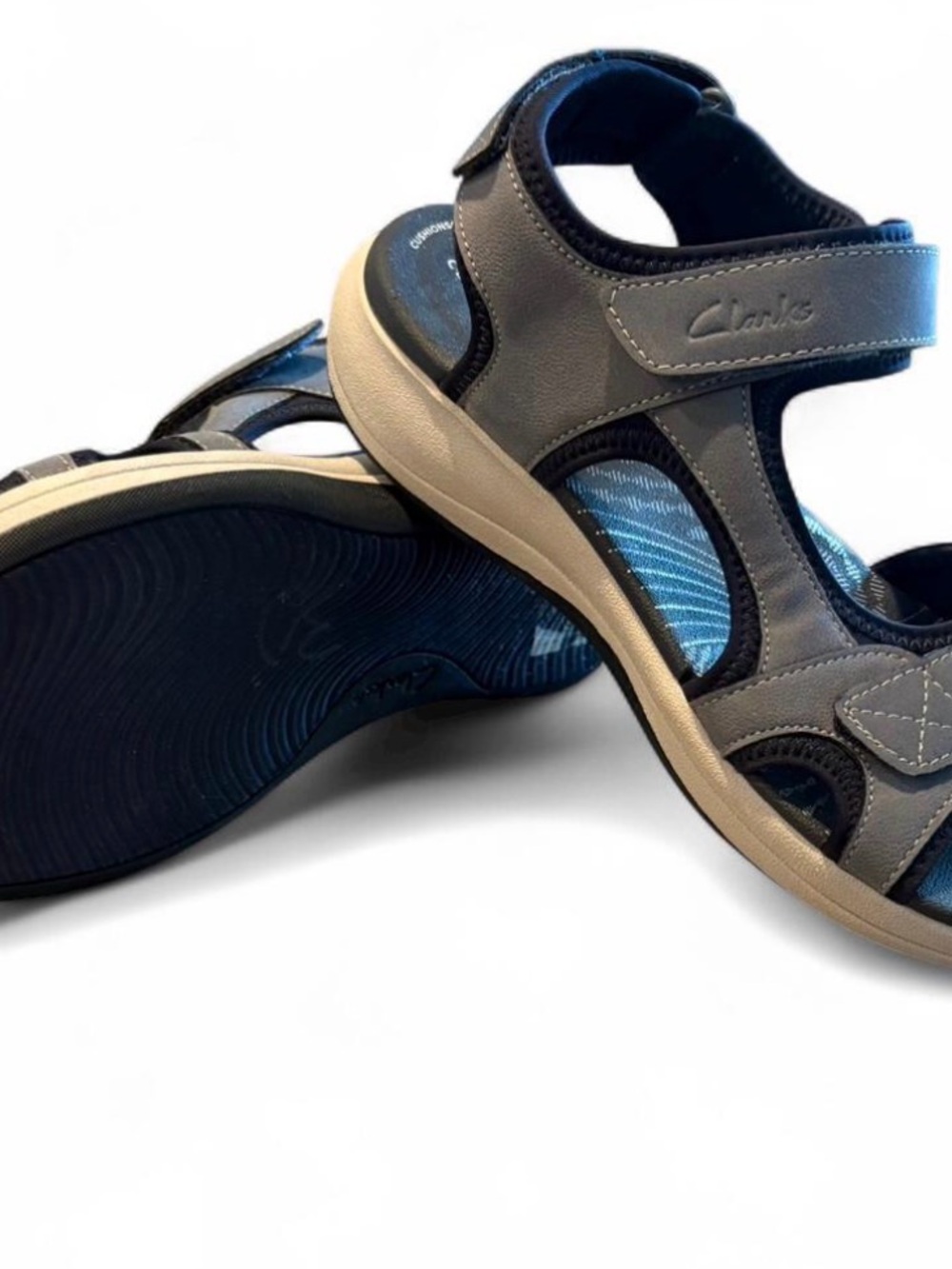 Clark’s Women's Mira Bay CloudSteppers Strappy Sport Sandals:
Denim Blue Size 8